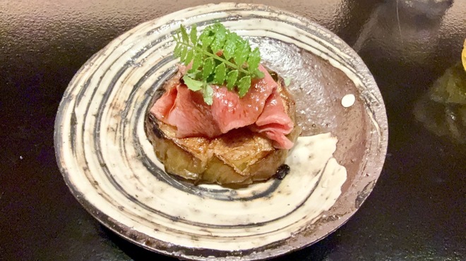 野口 - 料理写真:和牛、加茂茄子