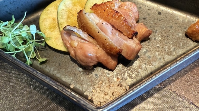 炭火鉄板焼　杜季 - 料理写真:シャモと水茄子