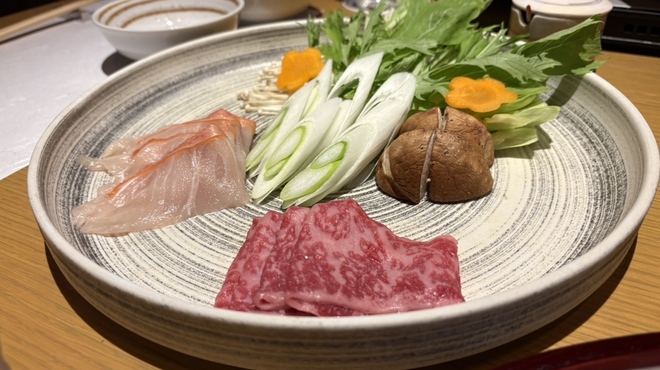 ダイニング 花火 - 料理写真:台の物 金目鯛と牛、旬野菜のしゃぶしゃぶ