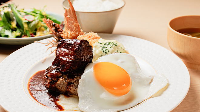 手作りハンバーグ卵 - メイン写真: