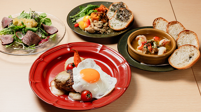 手作りハンバーグ卵 - メイン写真: