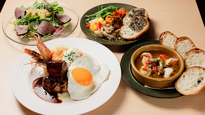 手作りハンバーグ卵 - メイン写真: