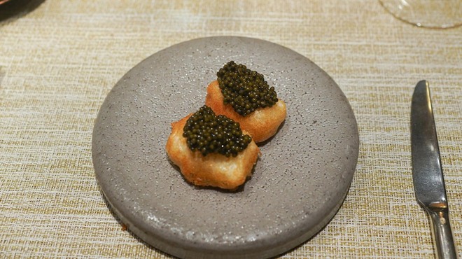 SUGALABO - 料理写真:長崎九十九島アオリイカフリットキャビア乗せ