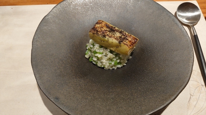 Seigou610 - 料理写真:焼きナス 荏胡麻 リゾット