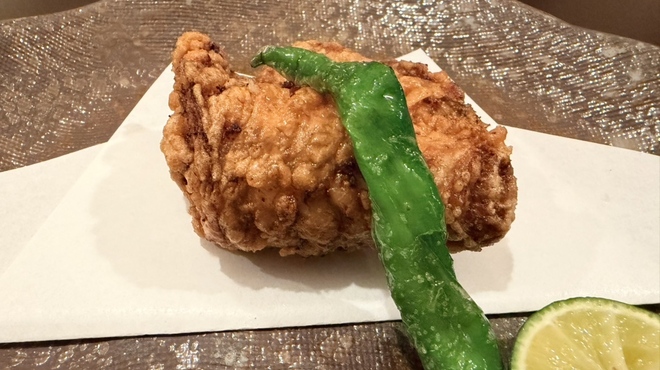 ワノフ - 料理写真:花コース4000円のふぐの唐揚げ