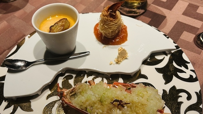 中国料理 翆陽 - 料理写真:グリルどオマール海老と
              海老とフォアグラ茶碗蒸し
              ビールがとってもススム君