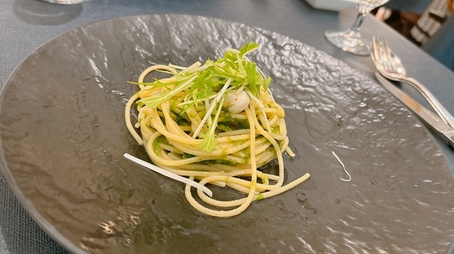 キハチ 名古屋JRセントラルタワーズ店 - 料理写真:イタヤ貝と青海苔のスパゲッティ