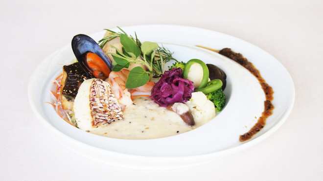 レストラン ラグラース - 料理写真:2015夏　魚介類の素焼き　和風ソース　