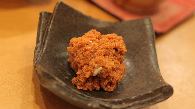 北 - 料理写真:２０１５年１１月　カニの玉子を三杯酢で