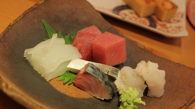 北 - 料理写真:２０１５年１１月お造り盛り合わせ