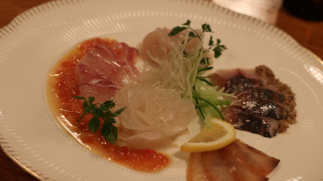 ステーキレストランそうま - 料理写真:前菜にお魚マリネを事前に予約しておきました～