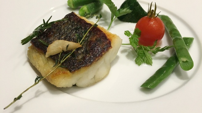 リストランテブレッツアディマーレ - 料理写真:三崎鮮魚の香草焼き、三浦夏野菜を添えて