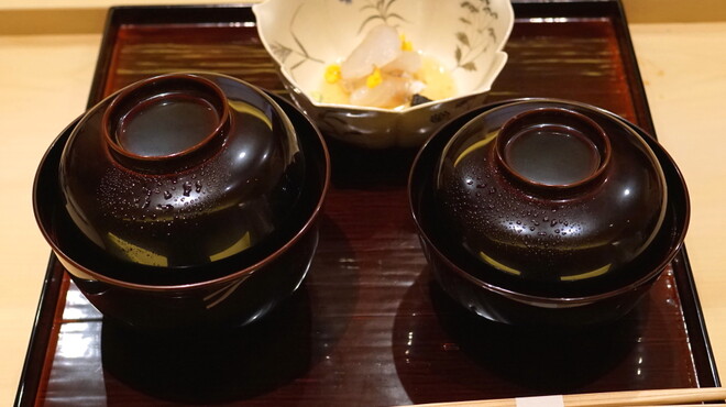 懐石ふじ - 料理写真:向付、汁、飯