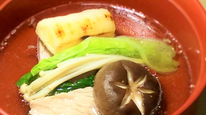 よし梅 - 料理写真:名物ねぎま鍋をお椀仕立てにしたねぎま汁は懐石コースに。