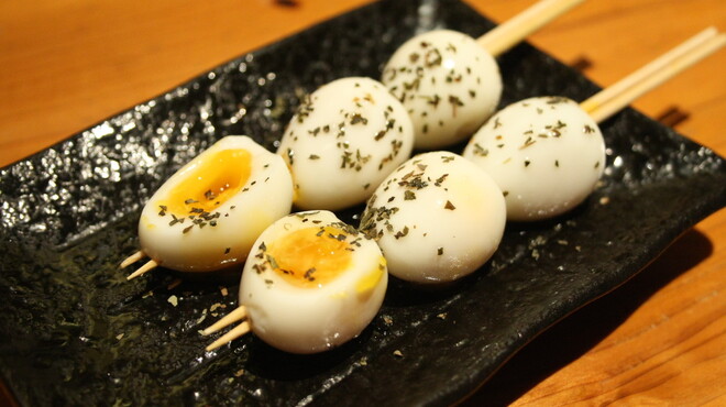 まるいち - 料理写真:とろ～り半熟卵串は必食
