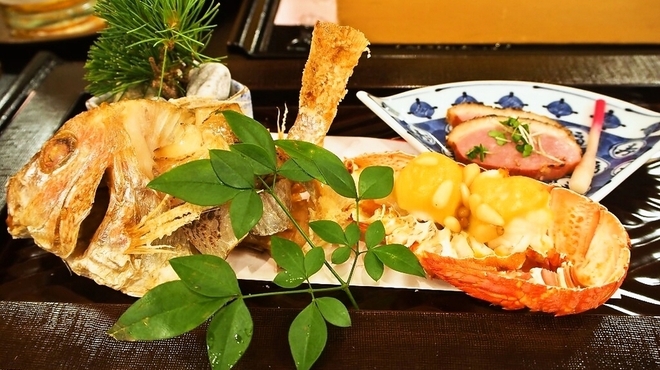 料亭 天王殿 - 料理写真:焼き物（鯛、伊勢海老、鴨ロース）