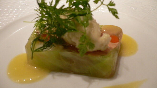 オー・プロヴァンソー - 料理写真:季節の野菜のゼリー寄せ　レモン風味のソース