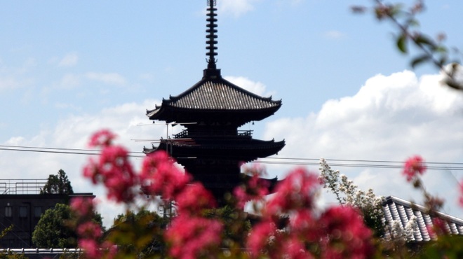 高台寺羽柴 - 内観写真:店内からは京都らしい眺め「八坂の塔」をご覧いただく事が出来ます。