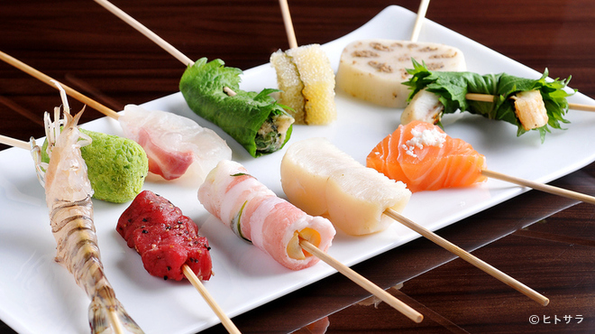 Sousaku Kushiage Tsuda - 料理写真:旬の魚介や新鮮な野菜を使ったオリジナルの串揚げ