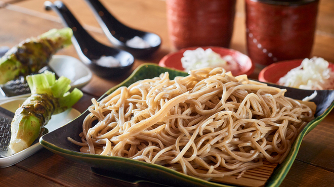 Jikasei Men Juuwari Soba To Jizake Akebonoya - 料理写真:常陸秋そば十割せいろ（国産 生わさび付）