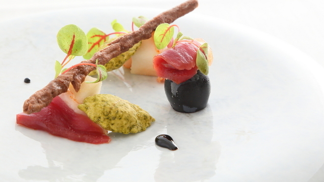 Ristorante 迫 - 料理写真:紀州鴨、洋梨、グリッシーニ