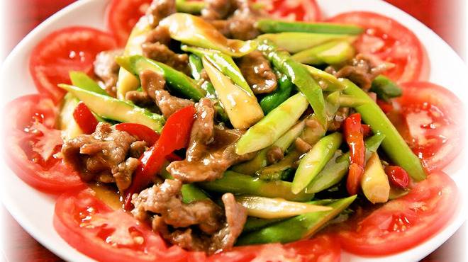 台湾料理　味王 - 料理写真:【要予約】アスパラガスと牛肉のカキソース炒め 1,836円