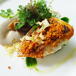 ブルガリ イル カフェ - 鯛のグリエ。茸、ひよこ豆のソース、香草添え。