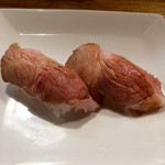 麺庵 小島流 - 寿司職人が握る焼豚の握り（「プレミアム1周年」2000円）