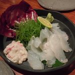 極ダイニング清水 - ☆三重　皮ハギお造り（肝付き）