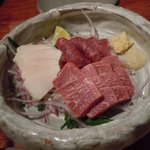 極ダイニング清水 - ☆阿蘇直送馬刺し３点盛り(中とろ、大とろ、たてがみ）