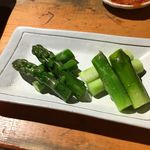 麺庵 小島流 - アスパラ（「スペシャルコラボコース」5000円）