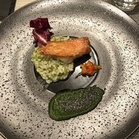 トラットリア イル レガーロ - 鯛のうろこパリパリ焼きと海苔のリゾット添え