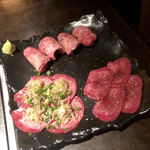 黒毛和牛一頭買焼肉 醍醐 - タン3種盛り