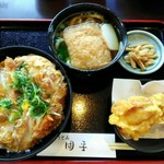 手打ちうどん 団平 - 「ヒレカツ丼セット」ミニきつねうどんチョイス＆鶏天1コ 1130円