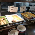 マホーラ - 手羽揚げ、中華風餡かけ茶碗蒸し、煮モノ、おぼろ豆腐