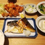 Musubu Tamachi Uokin - 大山鶏のから揚げと塩鯖定食