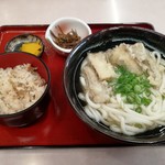 金比羅うどん - ごぼ天うどん定食です。(2019年1月)