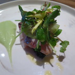 Le vrai - 鰤の炙り バジルと大根のソース