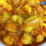 カシミール - 2011-10-20　自作チャナマサラ。カシミールで買った豆。