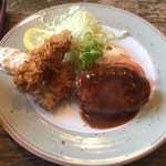 Kikuya - ハンバーグとカキフライの盛り合わせ定食
                        ８８０円