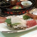 篝火の湯 緑水亭 - 夕食…お造里