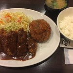 とんかつ ひろ喜 - 特選ヒレとんかつ＆クリームコロッケ定食（￥1200）