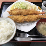 みなと亭 - 超特大天然車海老フライ定食