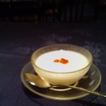 中国薬膳料理 星福 - 杏仁豆腐、携帯での撮影のため不鮮明