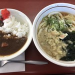 山田うどん - 朝カレーセット 300円    麺大盛 70円