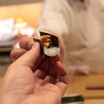 味あら井 - 雲丹、烏賊の海苔巻き