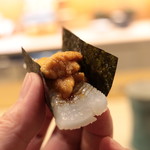 味あら井 - 雲丹、烏賊の海苔巻き