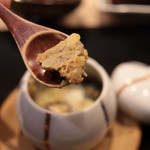 味あら井 - 渡り蟹身、干し海鼠、渡り蟹味噌アイス茶碗蒸し