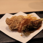 味あら井 - 牡蠣、くわい、ふきのとう、揚げ物