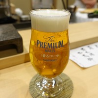 鮨まつやま - 生ビールでカンパイ♡